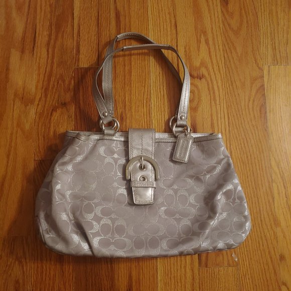 Coach Handbags - Silver Coach Purse